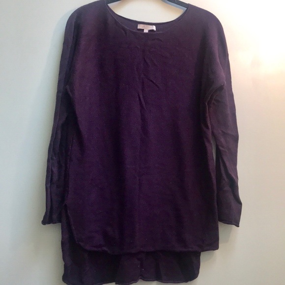 |Joan Vass| Hi Lo Purple Tunic Sweater Purple Sz S - Picture 4 of 5
